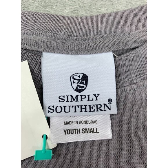 Simply Southern Shirt Girl Small Gray Long Sleeve Shirt It's Christmas Yall - Picture 3 of 12